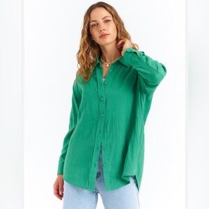 Express Button up Boyfriend Blouse